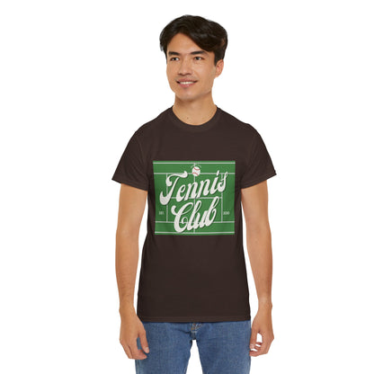 Tennis Print Tee – Unisex Cotton T-Shirt for Sports Lovers - Wolf Aura Co