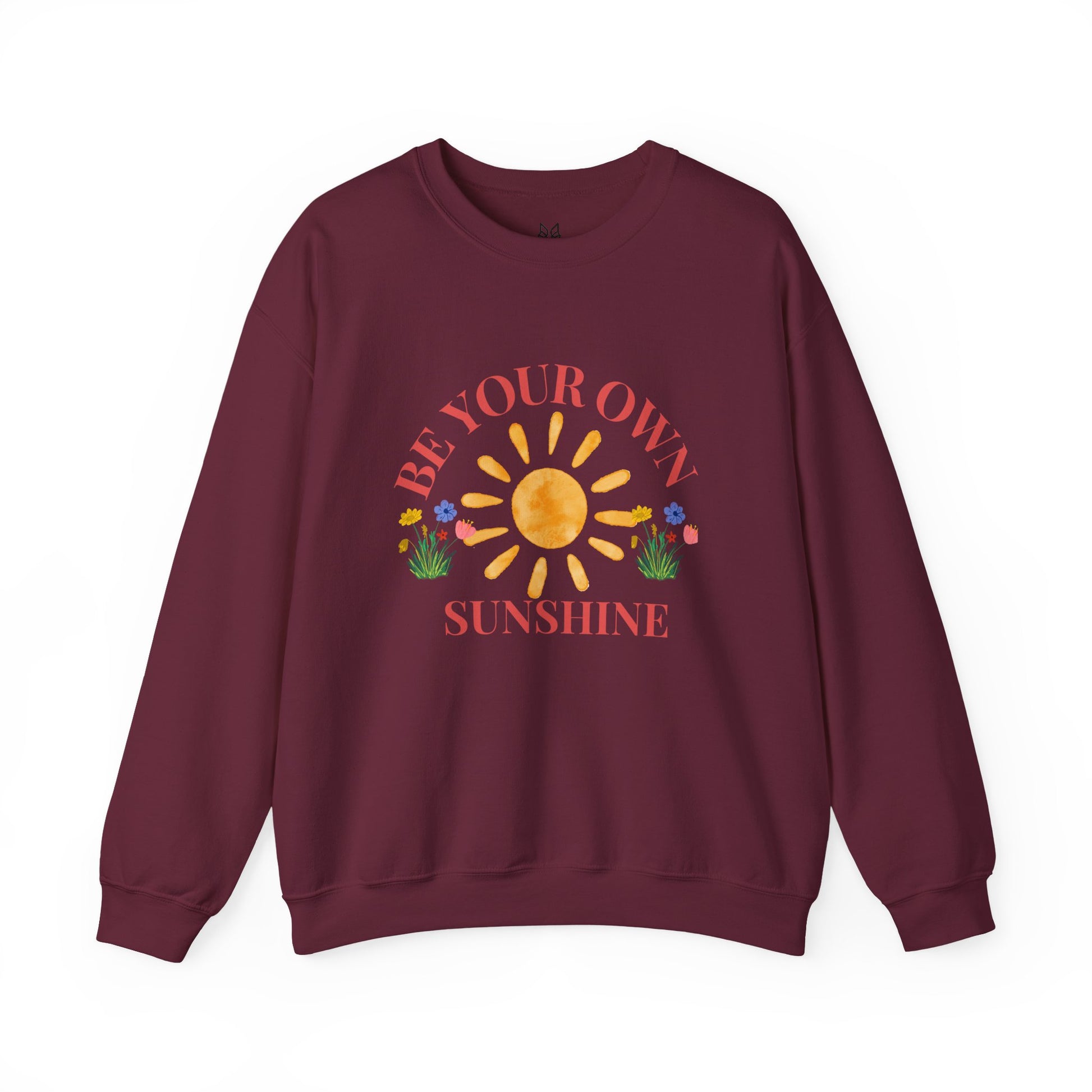Be Your Own Sunshine Crewneck Sweatshirt – Cozy Graphic Pullover, Positive Vibes Apparel, Gift for Loved Ones - Wolf Aura Co