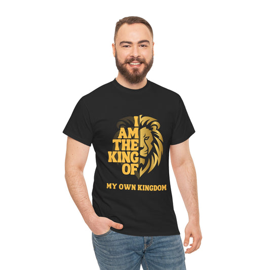 Lion Print Black Cotton Tee