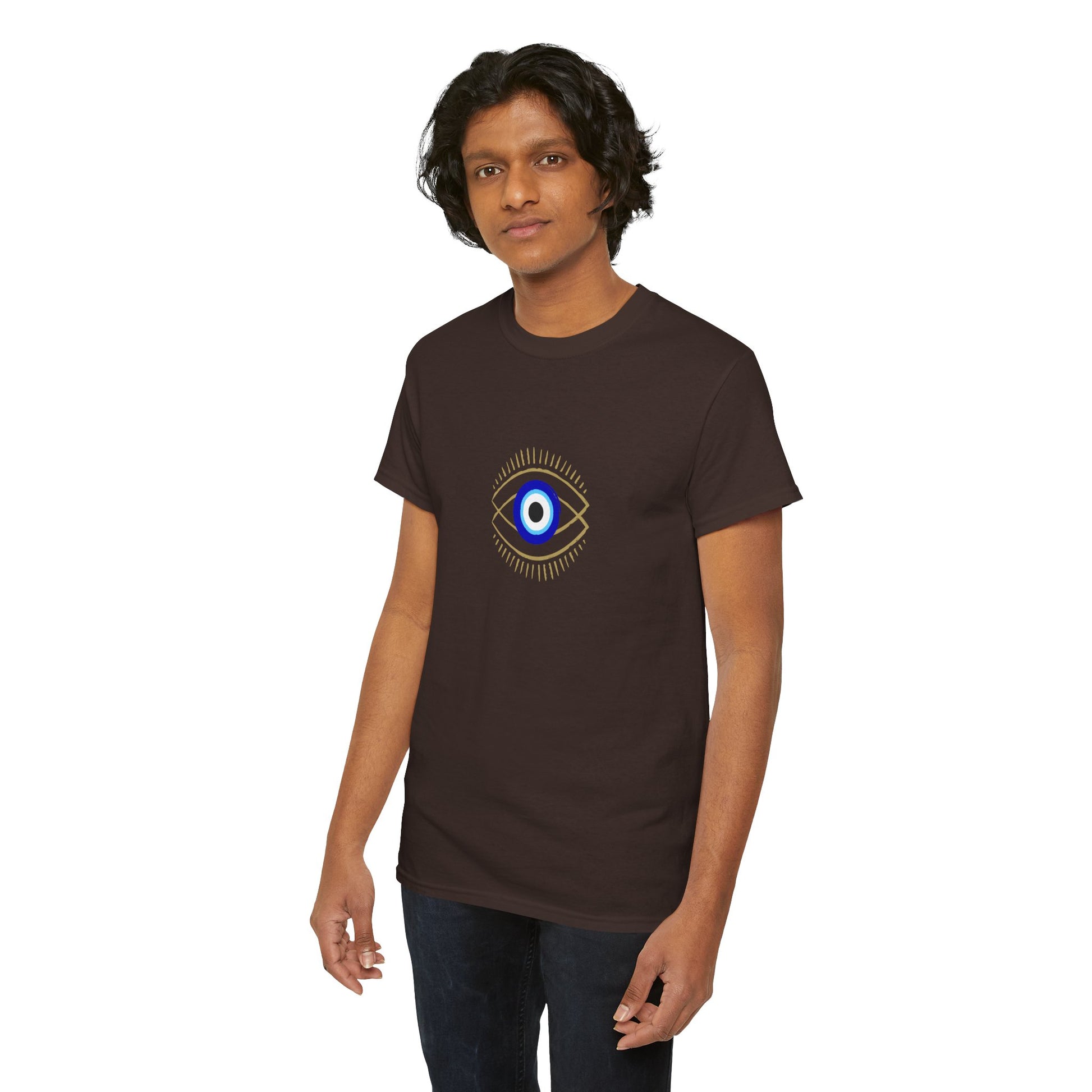 Evil Eye Graphic Tee – Unisex Casual Cotton T-Shirt | Protect Your Energy Shirt, Positive Vibes Apparel, Spiritual Gift - Wolf Aura Co