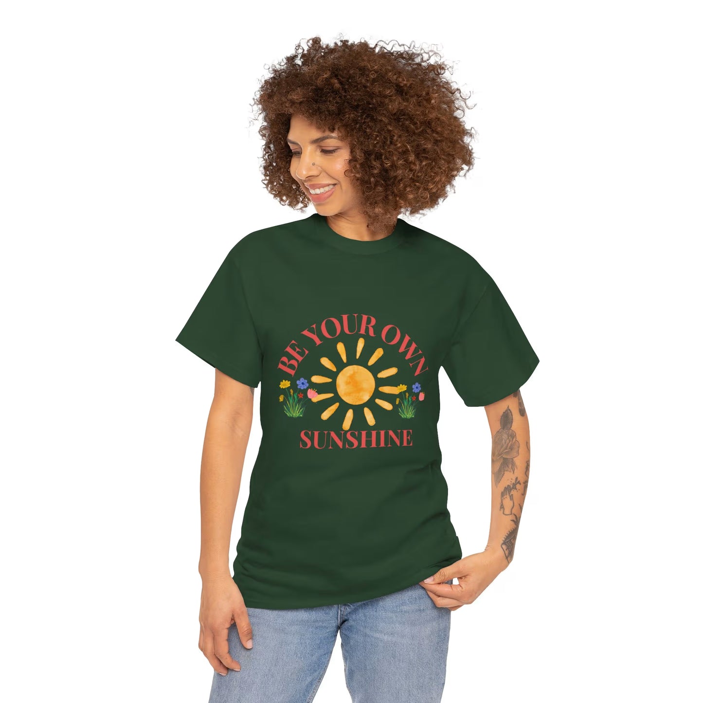 Be Your Own Sunshine Cotton T-Shirt – Positive Graphic Tee, Everyday Casual Wear, Uplifting Gift